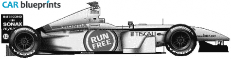 2002 Honda BAR 004 F1 OW blueprint