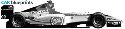 2004 Honda BAR 006 F1 OW blueprint