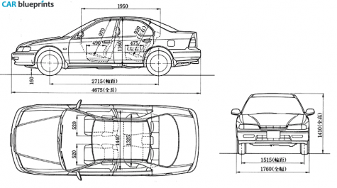 1993 Honda Accord Sedan blueprint