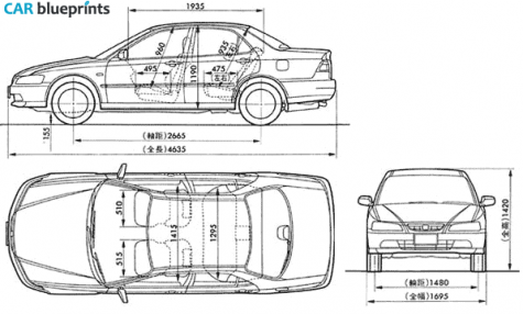 1997 Honda Accord Sedan blueprint