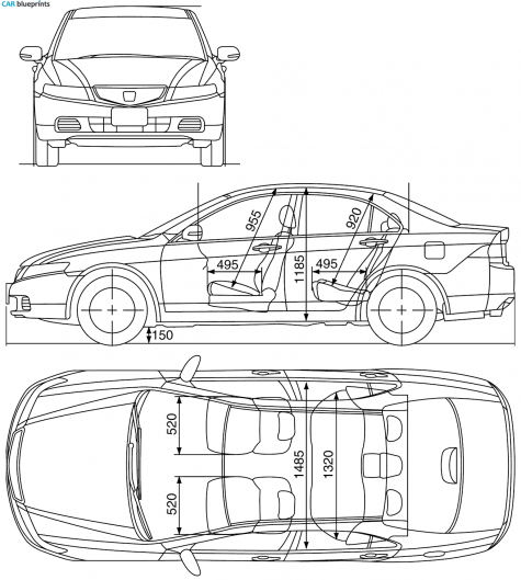 2003 Honda Accord VII Sedan blueprint