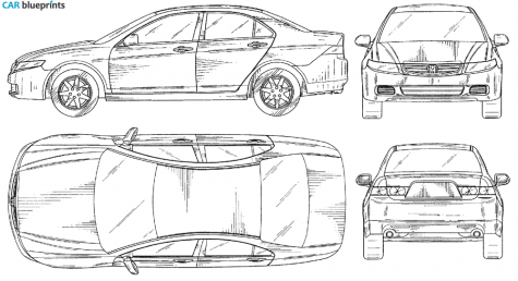 2002 Honda Accord Sedan blueprint