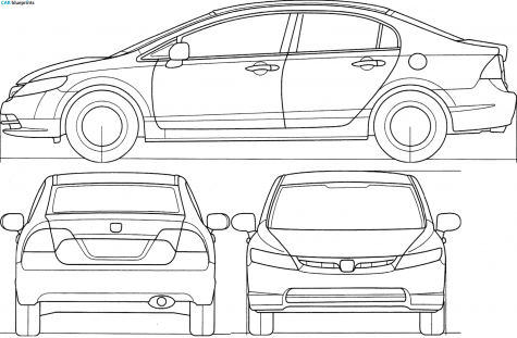 2008 Honda Civic VIII LXS Flex Sedan blueprint