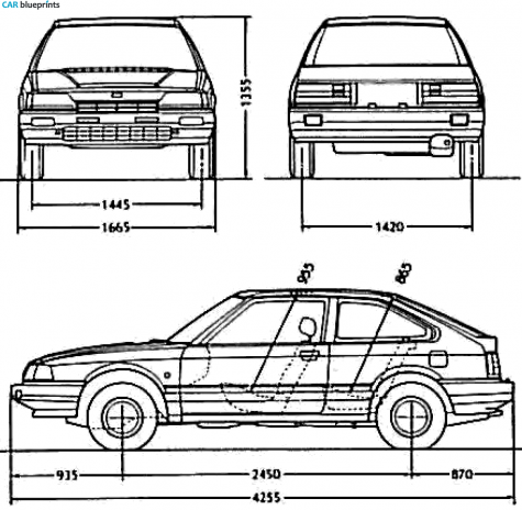 1985 Honda Accord II Hatchback blueprint