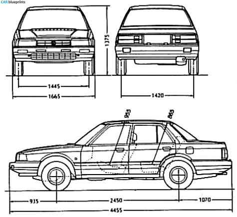 1985 Honda Accord II Saloon Sedan blueprint