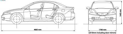 2006 Honda Accord VII Saloon Sedan blueprint