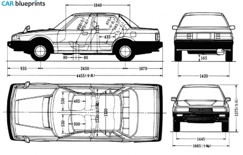 1982 Honda Accord Vigor Sedan blueprint