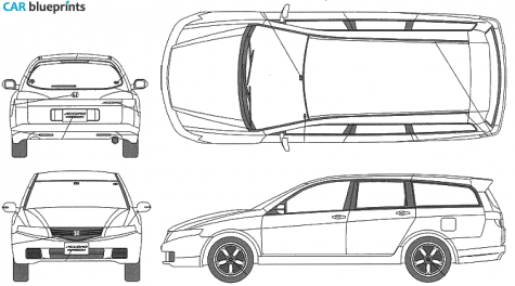 2003 Honda Accord VII Tourer Wagon blueprint