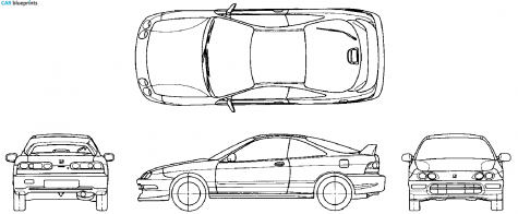 1998 Honda Integra III DC2 Type-R Coupe blueprint