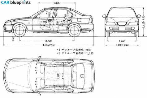 1993 Honda Ascot Rafaga Sedan blueprint