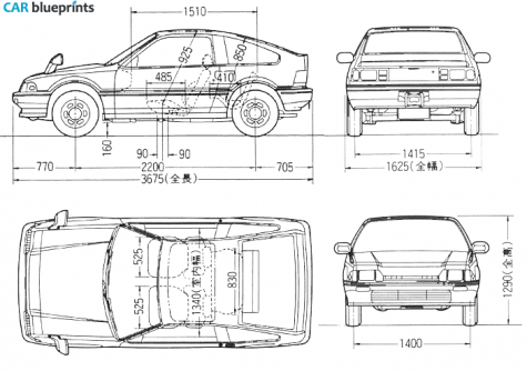 1983 Honda Ballade Sports CR-X Hatchback blueprint