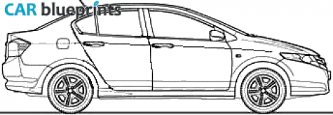 2009 Honda City S Sedan blueprint