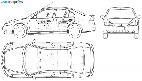 2005 Honda Civic Sedan blueprint