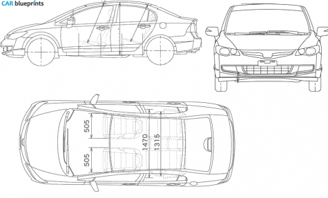 2006 Honda Civic Sedan blueprint