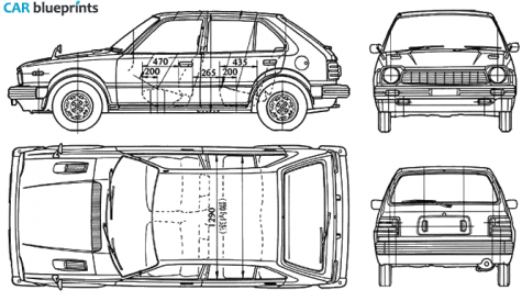 1979 Honda Civic Hatchback blueprint