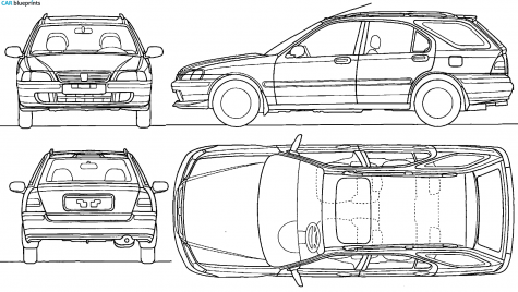 1998 Honda Civic Aerodeck Wagon blueprint