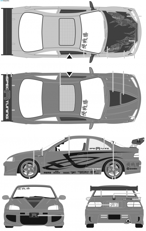 1993 Honda Civic Coupe blueprint