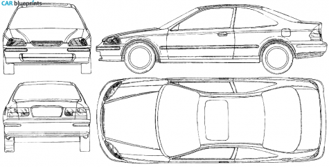 1996 Honda Civic Coupe blueprint