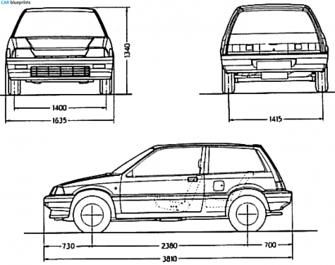 1985 Honda Civic III Hatchback blueprint