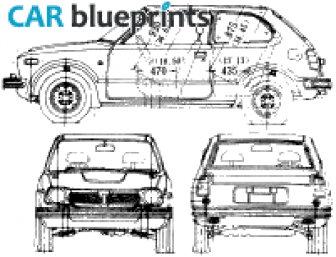 1974 Honda Civic I S1 3-door Hatchback blueprint