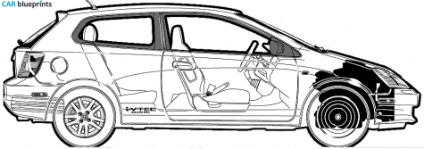 2002 Honda Civic Si Hatchback blueprint