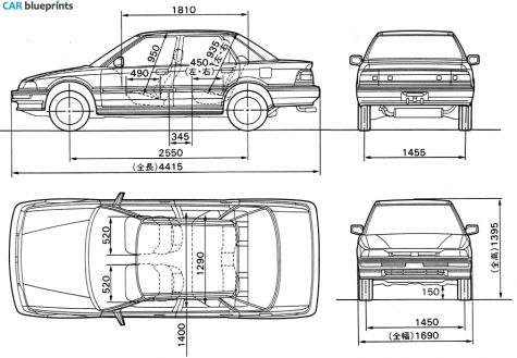 1991 Honda Concerto Sedan blueprint