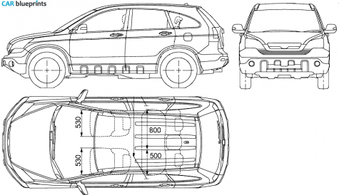 2007 Honda CR-V SUV blueprint