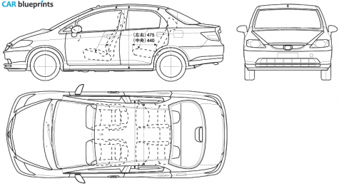 2005 Honda Fit Sedan blueprint