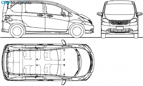 2008 Honda Freed Minivan blueprint