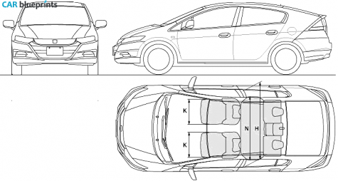 2009 Honda Insight II Hatchback blueprint