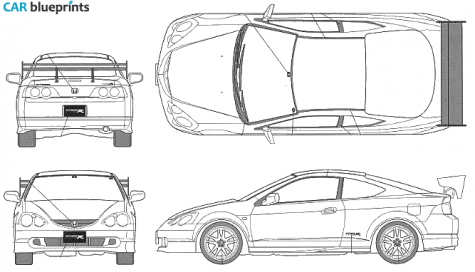 2002 Honda Integra IV DC5 Type-R GT Coupe blueprint