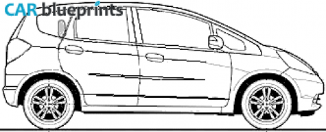 2009 Honda Jazz II 1.4 ES Hatchback blueprint