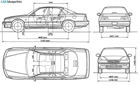 1991 Honda Legend Sedan blueprint