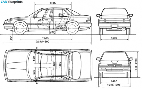 1985 Honda Legend V6 Sedan blueprint