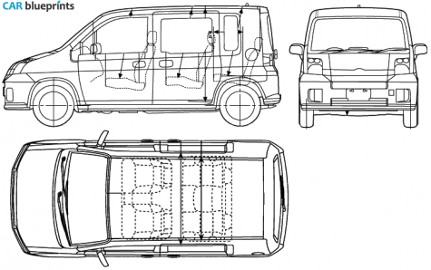 2005 Honda Mobilio Microvan blueprint