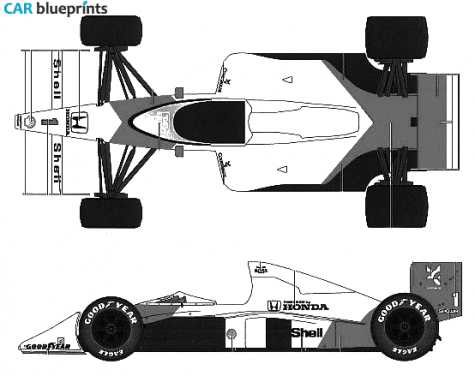 1989 Honda McLaren MP4/5 F1 Japanese GP OW blueprint