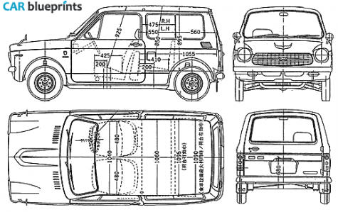 1970 Honda N360 Wagon blueprint