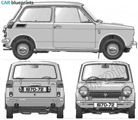 1972 Honda N600 Hatchback blueprint