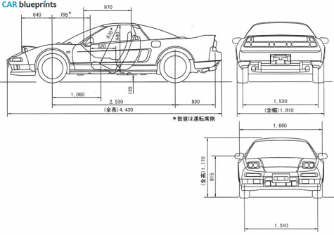 1997 Honda NSX Coupe blueprint