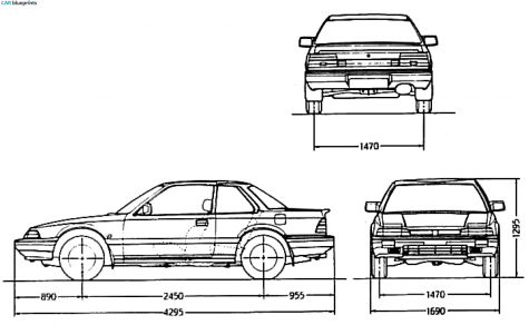 1985 Honda Prelude II Coupe blueprint