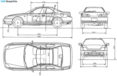 1999 Honda Prelude Coupe blueprint