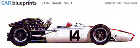 1967 Honda RA301 F1 OW blueprint