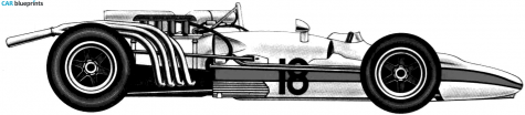 1968 Honda RA302 F1 V8 OW blueprint