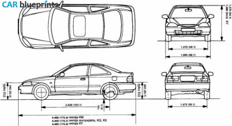 Honda Civic Coupe blueprint