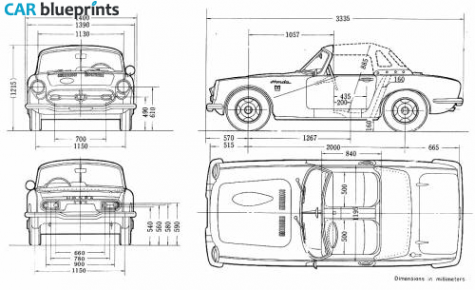 Honda S800 Cabriolet blueprint