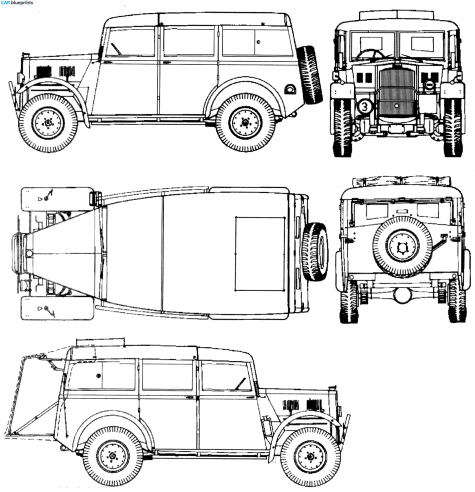 1941 Humber 4x4 Heavy Utility SUV blueprint