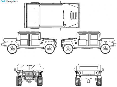 1992 Hummer H1 Sut SUV blueprint