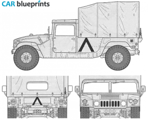 1984 Hummer M998 Humvee Cargo Truck blueprint