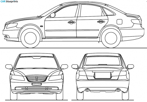 2009 Hyundai Grandeur Sedan blueprint