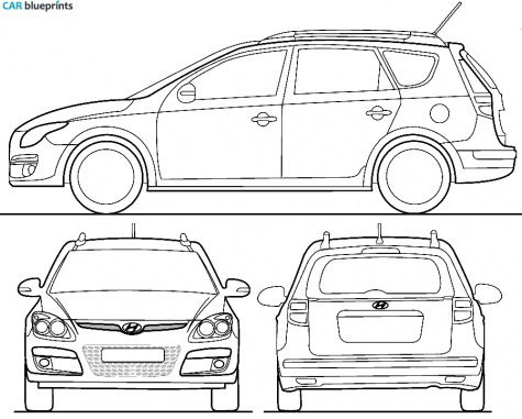 2009 Hyundai I30CW Hatchback blueprint